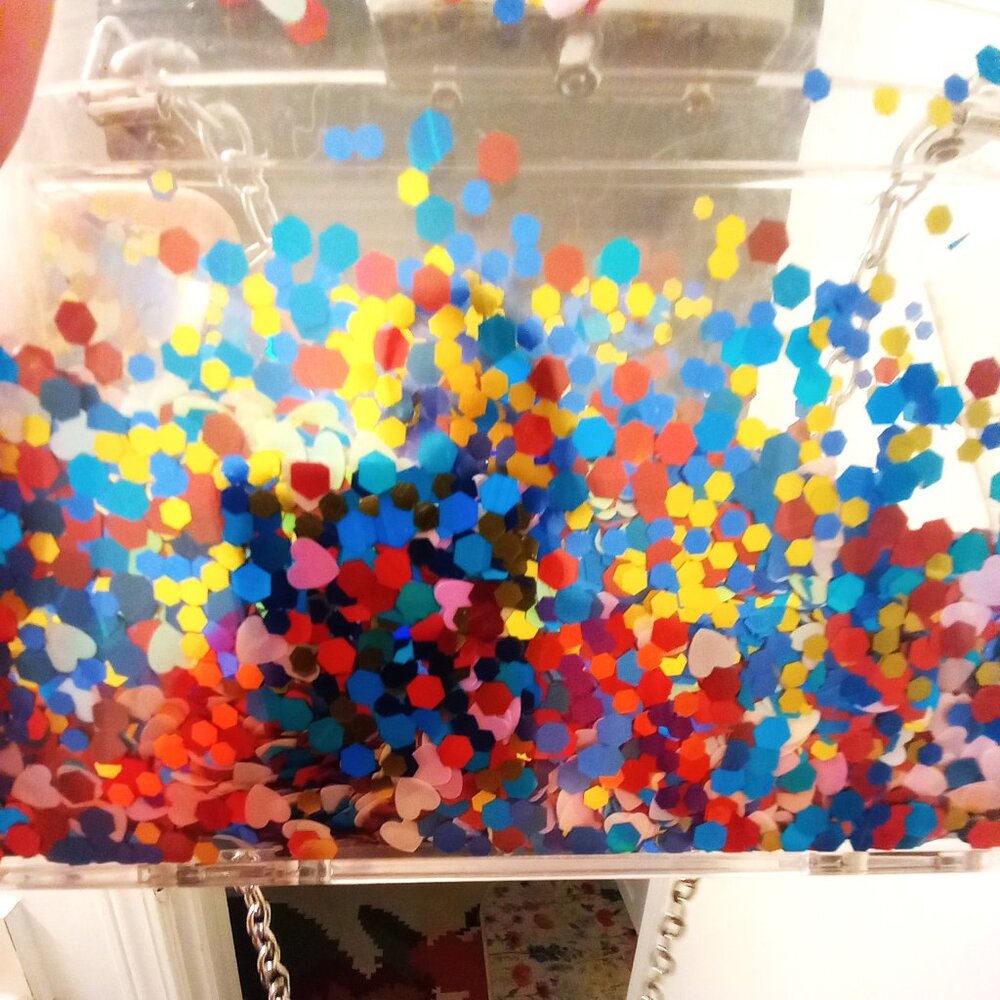 Clear Multi Color Sequin Crossbody - image 3